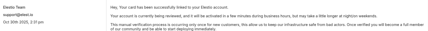 Account verification email